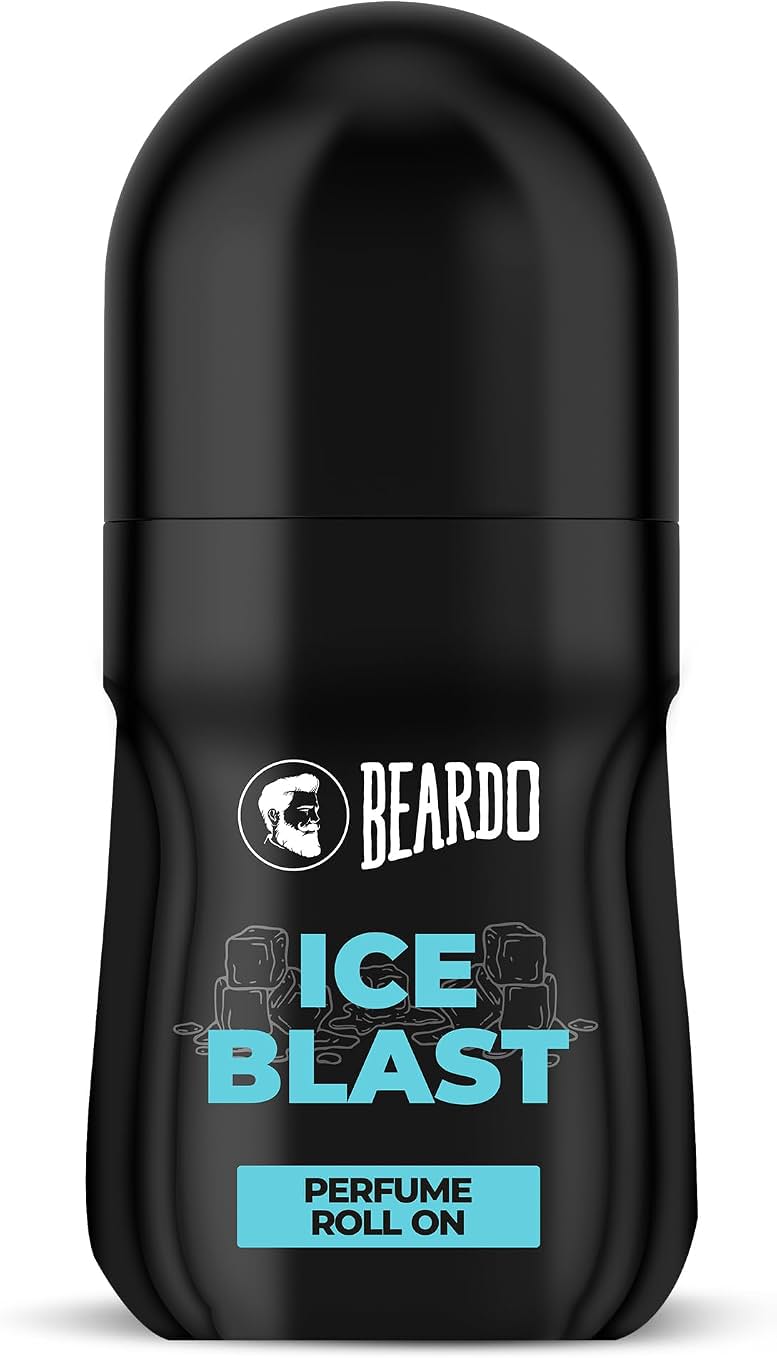 Beardo Ice Blast Perfume Roll-On, 50ml for Men | Long-Lasting Menthol