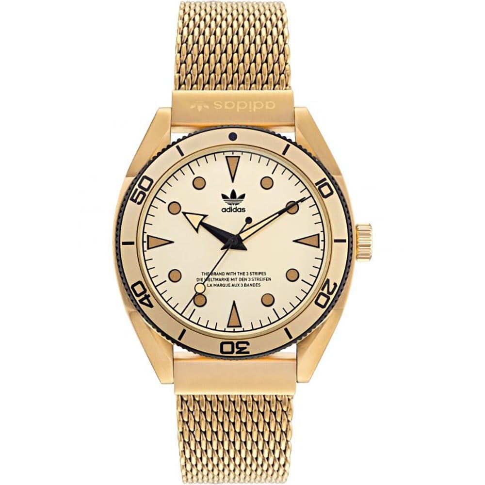 adidas Men Stainless Steel Originals Analog Gold Dial Watch-Aofh22004,