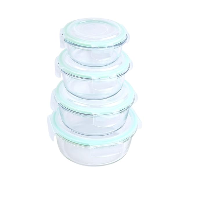 Signoraware Lock N Store Borosilicate Glass Round Container | Airtight