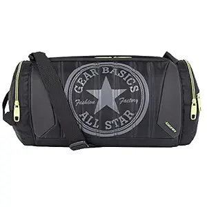 Gear Polyester Black and Green Travel Duffle (DUFPRO2000103)