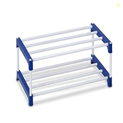 Ebee 4 Pair Plastic Shoe Stand (Blue, 2 Shelves)