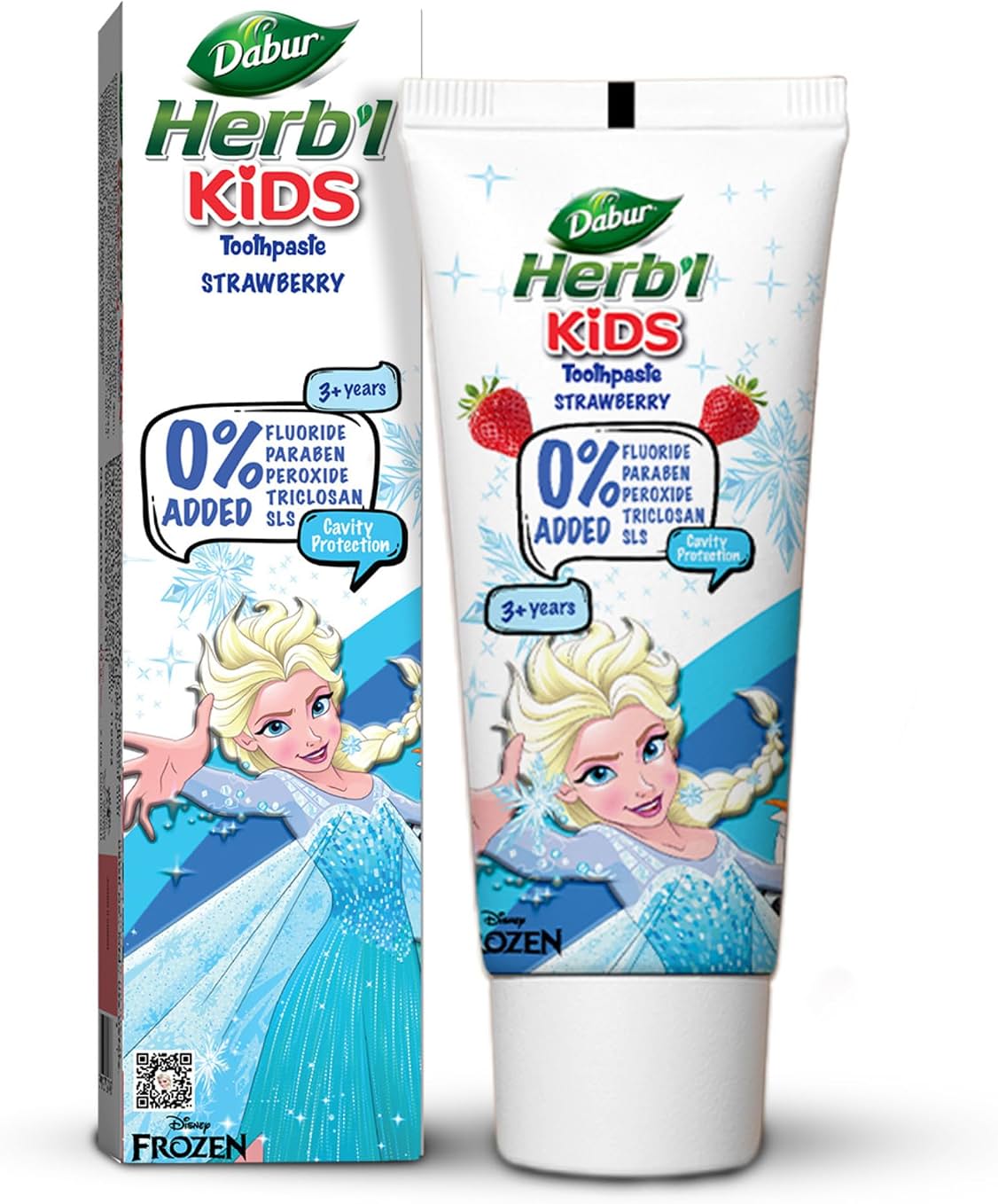 DABUR Herb'l Kids Elsa Frozen Toothpaste|3+ Years|Strawberry Flavour|8