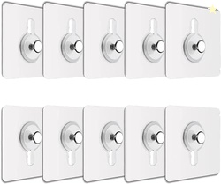 JIALTO Plastic 10 Pcs Self Adhesive Wall Hooks - Heavy Duty Transparen