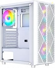 GEONIX Hercules Rome Gaming Cabinet, 4 ARGB Fans, White