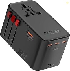 Promate TripMate160W Universal Travel Adapter with 2500W Universal AC