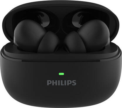 PHILIPS TAT1150BK Earbuds with ANC/ENC, 55H Playtime, 13mm Drivers, IP