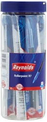 Reynolds R7 8 BLUE 2 BLACK RollerBall Pens| Roller PEN WITH COMFORTABL