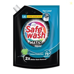 Safewash Top Load Matic Premium Liquid Detergent 1.8 L Refill Pouch wi
