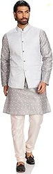 Men's Cotton Blend Printed Kurta Pyjama Set