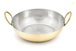 Brass Kadai 2000 ml, Traditional Brass kadai for Kitchen Cooking, Food