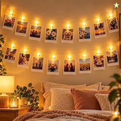 Desidiya 16 Plastic Photo Clip Led String Lights Warm White 3 Meter Ph