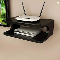 Dime Store Set top Box Stand | WiFi Router Holder Wooden Wall Shelves