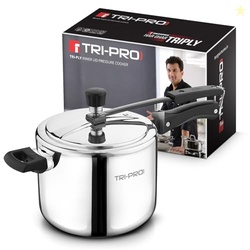 TriPro Triply Stainless Steel 5 Litres Inner Lid Pressure Cooker, Bake