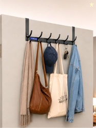 BOXJOY 12 Hook Over The Door Hanger | Wall Hanging Metal Hook Cloth Ha