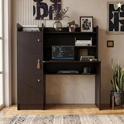 Imagine Foldable Study Table with 1-Door Side Cabinet & Hutch - Space-