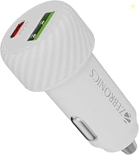 Zebronics 48W Car Charger with Dual Output - Type-C (30W) & USB (18W),
