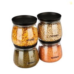 Amazon Solimo Plastic Storage Jar and Container Set I Air Tight & BPA