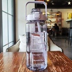 JEBISON Abs Transparent Motivational Water Bottles With Time Marker: G