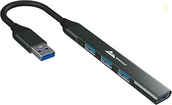 WeCool 4 Ports USB Hub (USB A to 4 USB-A Ports), 3 Ports USB 2.0 and 1