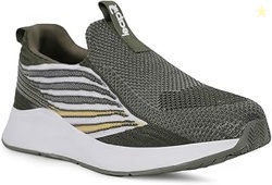 LEAP7X L.Grey & Olive Green Walking Shoes for Men