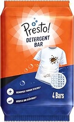 Amazon Brand - Presto! Detergent Bar | 250g | 4 Count | 4 Bars Each X