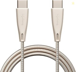 Lifelong Electronics 60W PD USB Type C to Type C Metal Coiled Fast Cha
