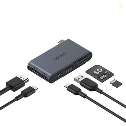 Anker Nano USB C Hub, 6-in-1 Compact USB-C Hub with 85W PD Charging (C