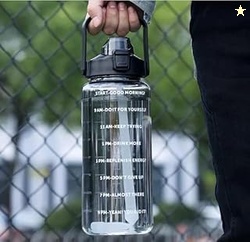 VISBY INDIA 2L Motivational Water Bottle with Time Marker & Straw  Lar