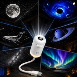 Desidiya 2-in-1 Galaxy Projector Night Light, USB Portable Starry Sky