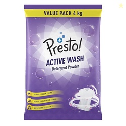 Amazon Brand - Presto! Active Wash Detergent Powder | 4 Kg | Tough On