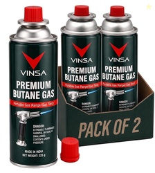 Vinsa Butane Gas Can 225 Gram | High-Pressure Pure Butane Fuel Cartrid