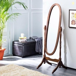Home Centre | Cheval Standing Floor Mirror | Round Framed, Engineered